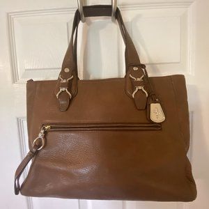 COLE HAAN brown soft leather large shoulder bag
